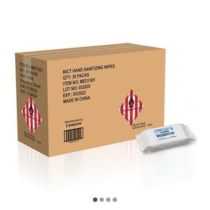 30 pks of hand wipes sanitizer